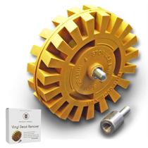 Removedor de decalques Whizzy Wheel de 10 cm de borracha com adaptador de furadeira