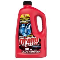 Removedor de entupimentos de drenagem Drano Max Gel 2.37L para chuveiro ou pia Removedor de entupimentos de drenagem Drano Max Gel 2.37L para chuveiro ou pia