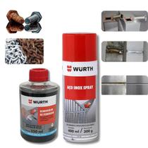 Removedor De Ferrugem + Spray De Aço Inox Para Proteção - Wurth