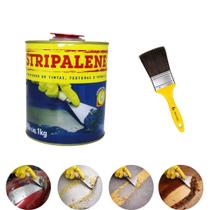 Removedor de Tinta Metal Madeira Texturas Vernizes Stripalene 1Kg + Pincel para Aplicação Removedor de Tinta Metal Madeira Texturas Vernizes Stripalene 1Kg + Pincel para Aplicação