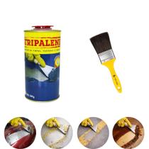 Removedor de Tinta Pastoso para Madeira Metal Texturas Vernizes Stripalene 500g + Pincel para Aplicação Removedor de Tinta Pastoso para Madeira Metal Texturas Vernizes Stripalene 500g + Pincel para Aplicação