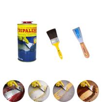 Removedor de tintas texturas e vernizes stripalene 500g lavável com água + espátula + pincel Removedor de tintas texturas e vernizes stripalene 500g lavável com água + espátula + pincel