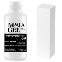 Removedor De Unhas Gel Impala Gel Plus 100ml + Bloco Polidor