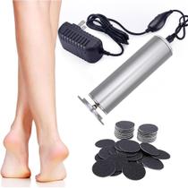 Removedor elétrico de calos de pés com 60 discos de lixar cinza