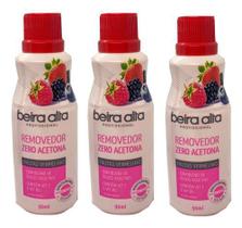 Removedor Esmalte Beira Alta 90ml Frutas Vermelhas Kit C/3