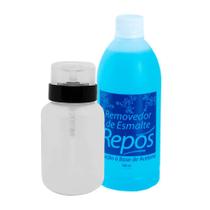 Removedor esmalte c/ acetona 500ml + dispenser 250ml c trava - REPÓS