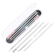 Removedor Inox De Cravo Kit 4 Agulhas Cureta Remove Acne Espinha
