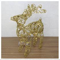 Rena Aramada Natal Iluminada 30 Led Dourada Com Glitter 30cm Rena Aramada Natal Iluminada 30 Led Dourada Com Glitter 30cm