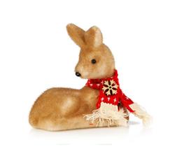 Rena com Cachecol Decorativa Enfeite de Espuma 13,5X12X7,5 CM