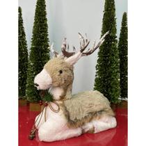 Rena com Sininhos em Sisal Deitada - 32cm