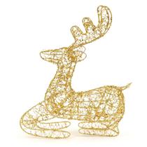 Rena Decorativa Deitada Vazada 30cm Ouro Velho - 1049974 - CROMUS