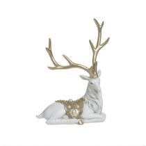 Rena deitada dourado branco 24x19cm florarte