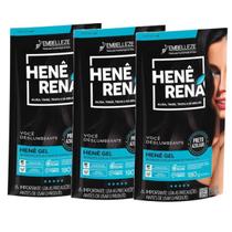 Rená Gel Alisante Henê Preto Azulado 180g - 3 Un. Rená Gel Alisante Henê Preto Azulado 180g - 3 Un.
