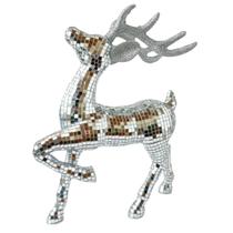 Rena natal decorativa espelhada 31x24cm prata florarte