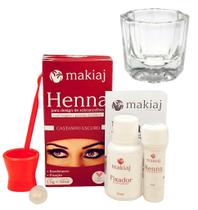 Rena para sobrancelhas kit henna makiaj profissional alto rendimento fixação efeito natural dappen