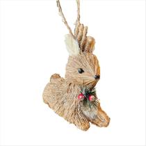 Rena Rústica Sentada de Pendurar Natalina 12CM