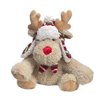 Rena Sentada com Touca e Cachecol 24cm Decoração de Natal Tok da Casa Rena Sentada com Touca e Cachecol 24cm Decoração de Natal Tok da Casa