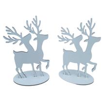 Renas de Natal Decorativas em MDF branco 3mm 2 un