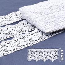 Renda de Algodão ArtePunto RA008 Branca 3,8cm - 10 Metros Renda de Algodão ArtePunto RA008 Branca 3,8cm - 10 Metros