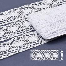 Renda de Algodão ArtePunto RA009 Branca 4,0cm - 10 Metros Renda de Algodão ArtePunto RA009 Branca 4,0cm - 10 Metros