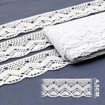 Renda de Algodão ArtePunto RA021 Branca 4,5cm - 10 Metros Renda de Algodão ArtePunto RA021 Branca 4,5cm - 10 Metros