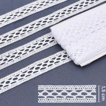 Renda de Algodão ArtePunto RA040 Branca 1,5cm - 10 Metros