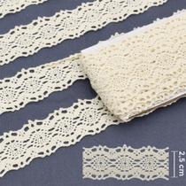 Renda de Algodão ArtePunto RA042 Cru 2,5cm - 10 Metros Renda de Algodão ArtePunto RA042 Cru 2,5cm - 10 Metros