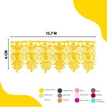 Renda De Guipír Chl-436 - Peça Com 13,7 Metros- Amarelo Ouro - Nº:110 - Nybc Renda De Guipír Chl-436 - Peça Com 13,7 Metros- Amarelo Ouro - Nº:110 - Nybc