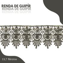 Renda De Guipír Chl-436 - Peça Com 13,7 Metros- Cinza - Nº: 300 - Nybc