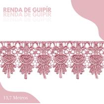 Renda De Guipír Chl-436 - Peça Com 13,7 Metros- Rose - Nº: 135 - Nybc