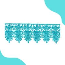 Renda De Guipír Chl-436 - Peça Com 13,7 Metros- Turquesa Escuro - Nº: 349- Nybc