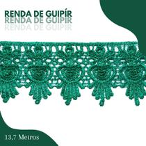 Renda De Guipír Chl-436 - Peça Com 13,7 Metros- Verde Bandeira - Nº: 540 - Nybc