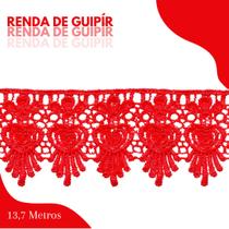 Renda De Guipír Chl-436 - Peça Com 13,7 Metros- Vermelho - Nº: 145 - Nybc Renda De Guipír Chl-436 - Peça Com 13,7 Metros- Vermelho - Nº: 145 - Nybc