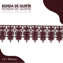 Renda De Guipír Chl-436 - Peça Com 13,7 Metros- Vinho - Nº: 173 - Nybc