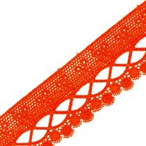 Renda De Guipír Chl-581 - Laranja Neon - Nº: 01 - Peça Com 13,7 Metros - Nybc