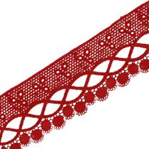 Renda De Guipír Chl-581 - Vermelho - Nº: 145 - Peça Com 13,7 Metros - Nybc