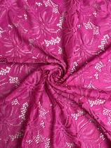 Renda de Malha Poliéster Largura 1,40 Renda com Elastano