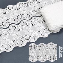 Renda Entremeio BA018 Branco - 10,9 cm - 100% Algodão