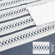 Renda Entremeio BA033 001 Branco - 5cm 100% Algodão Renda Entremeio BA033 001 Branco - 5cm 100% Algodão