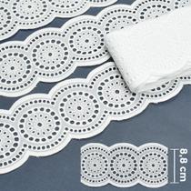 Renda Entremeio BA034 001 Branco - 8,8cm 100% Algodão Renda Entremeio BA034 001 Branco - 8,8cm 100% Algodão