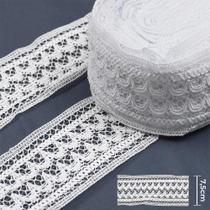 Renda Entremeio Barroco Branca 7,5cm - 30m