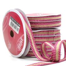 Renda Grega Trançada 15mm GT002 - 135 Rosa/Vinho - 9 Metros