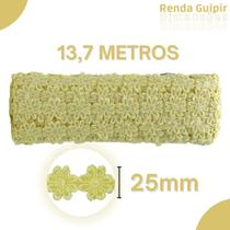 Renda Guipír Amarelo Gema - 25Mm Rolo Com 13,7 Metros - Chl207 - Nybc Renda Guipír Amarelo Gema - 25Mm Rolo Com 13,7 Metros - Chl207 - Nybc