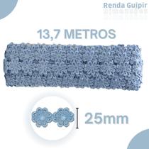 Renda Guipír Azul Bebê - 25Mm Rolo Com 13,7 Metros - Chl207 - Nybc Renda Guipír Azul Bebê - 25Mm Rolo Com 13,7 Metros - Chl207 - Nybc