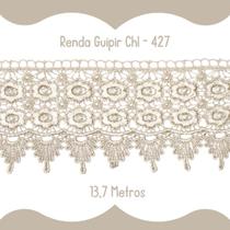 Renda Guipír Bege Natural - Rolo Com 13,7 Metros Chl427 Nybc