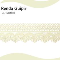 Renda Guipír Bege Natural - Rolo Com 13,7 Metros - Chl589 - Nybc