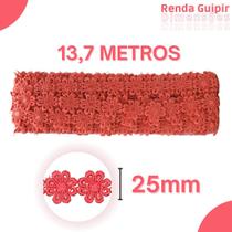 Renda Guipír Coral - 25Mm Rolo Com 13,7 Metros - Chl207 - Nybc