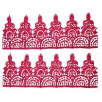 Renda guipir de bico 5cm cor marsala metro