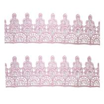 Renda guipir de bico 5cm cor rosa bebê metro