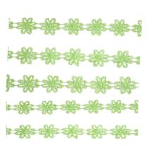 Renda guipir de flor 25 mm cor verde limão metro Renda guipir de flor 25 mm cor verde limão metro
